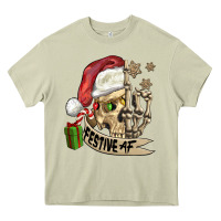 Mossy festive af christmas skull Heavy Core Tee - FaDigitalArtStudio