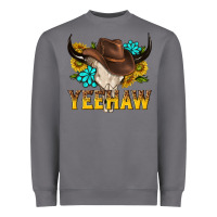 Storm yeehaw bull skull Heavyweight Sweatshirt - NancyCooperArtShop