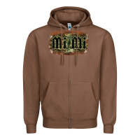 Chestnut Camouflage Patterned Mimi Tried Zipper Hoodie - Bettercallsaul