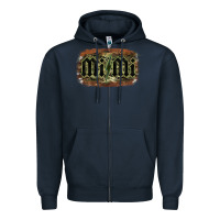 Navy Camouflage Patterned Mimi Tried Zipper Hoodie - Bettercallsaul