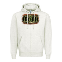 Oatmeal Heather Camouflage Patterned Mimi Tried Zipper Hoodie - Bettercallsaul