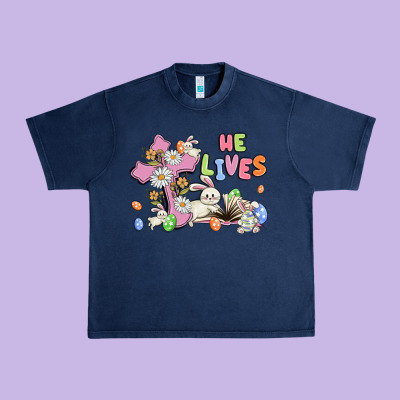 He Lives With Bunnys And Eggs Urban Heavy Tee Designed By Maliassmallbusiness