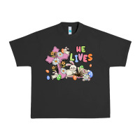 Pigment Black he lives with bunnys and eggs Urban Heavy Tee - MaliasSmallBusiness