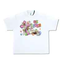 White he lives with bunnys and eggs Urban Heavy Tee - MaliasSmallBusiness