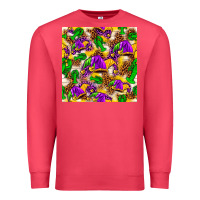 Cardinal Mardi Gras jester had and crawfish with leopard pa Premium Sweatshirt - HowdyJamesFarm