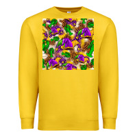 Lemon Mardi Gras jester had and crawfish with leopard pa Premium Sweatshirt - HowdyJamesFarm