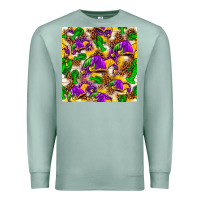 Seafoam Mardi Gras jester had and crawfish with leopard pa Premium Sweatshirt - HowdyJamesFarm