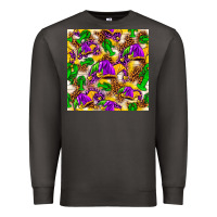 Smoke Mardi Gras jester had and crawfish with leopard pa Premium Sweatshirt - HowdyJamesFarm