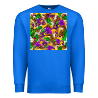 True Royal Mardi Gras jester had and crawfish with leopard pa Premium Sweatshirt - HowdyJamesFarm