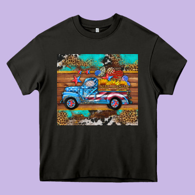 Western  American Truck Sunflowers  Mousepad Heavy Core Tee Designed By Hra Design Shop
