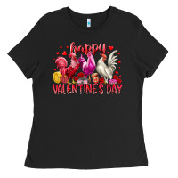 Black happy valentines day Ladies Tee - RacoonDesign