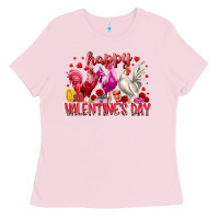 Bubblegum Pink happy valentines day Ladies Tee - RacoonDesign