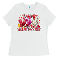 White happy valentines day Ladies Tee - RacoonDesign