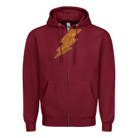 Burgundy Western Vintage Pattern Lightning Zipper Hoodie - Bettercallsaul