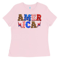 Bubblegum Pink america thunderbolt Ladies Tee - HRA Design Shop