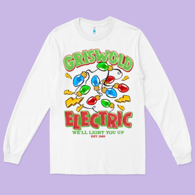 Griswold Electric Christmas Vacation Long Sleeve Tee Designed By Maliassmallbusiness
