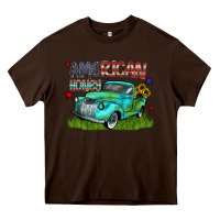 Chocolate Brown american honey Heavy Core Tee - CowhideDigitalArt