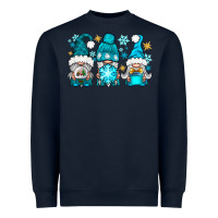 Navy winter gnomies Heavyweight Sweatshirt - NancyCooperArtShop
