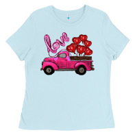 Baby Blue valentines day turck with balloons Ladies Tee - RanaPortraitStore