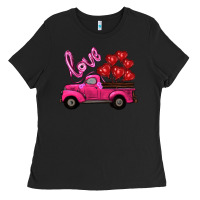 Black valentines day turck with balloons Ladies Tee - RanaPortraitStore