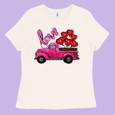 Valentines Day Turck With Balloons Ladies Tee Designed By Ranaportraitstore