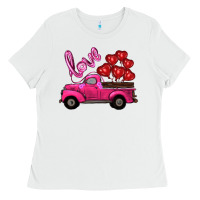 White valentines day turck with balloons Ladies Tee - RanaPortraitStore