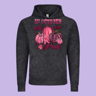 In October We Wear Pink Vintage Hoodie Designed By Nancycooperartshop