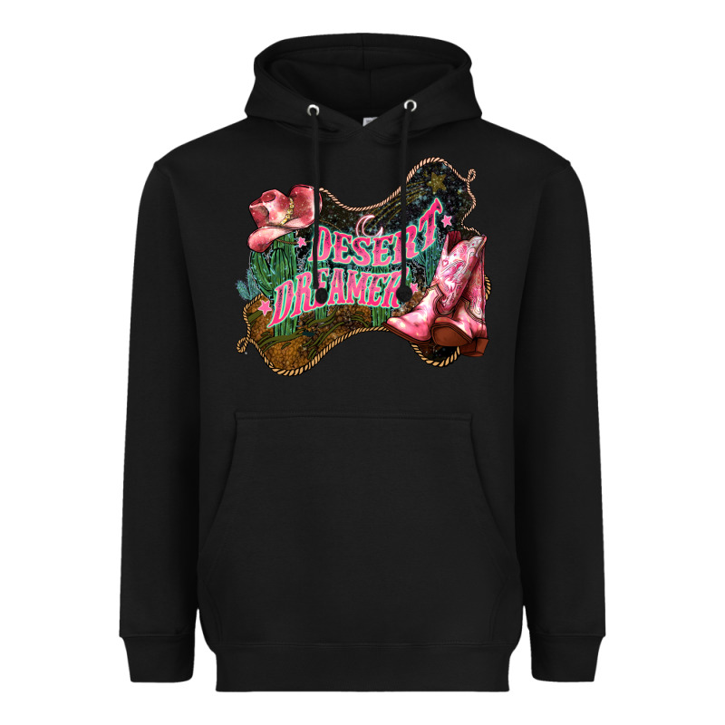 Desert Dreamer Cowgirl Boots Hat Heavyweight Hoodie by HowdyJamesFarm | Teevron
