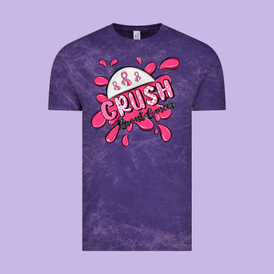 Crush Breast Cancer Vintage Tee Designed By Maliassmallbusiness