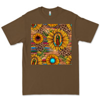 Cacao our lady of guadalupe sunflower  seamless pattern Premium Tee - JahusDesignShop