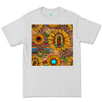 Dove Grey our lady of guadalupe sunflower  seamless pattern Premium Tee - JahusDesignShop