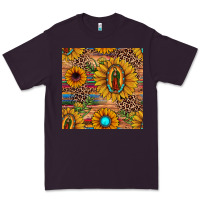 Plum our lady of guadalupe sunflower  seamless pattern Premium Tee - JahusDesignShop