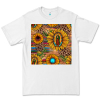 White our lady of guadalupe sunflower  seamless pattern Premium Tee - JahusDesignShop