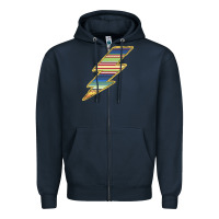Navy Yellow Aztec Patterned Lightning Zipper Hoodie - Bettercallsaul