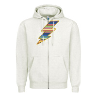 Oatmeal Heather Yellow Aztec Patterned Lightning Zipper Hoodie - Bettercallsaul
