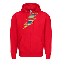 Red Yellow Aztec Patterned Lightning Zipper Hoodie - Bettercallsaul