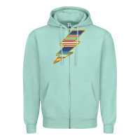 Seafoam Yellow Aztec Patterned Lightning Zipper Hoodie - Bettercallsaul