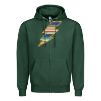 Sports Green Yellow Aztec Patterned Lightning Zipper Hoodie - Bettercallsaul
