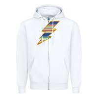 White Yellow Aztec Patterned Lightning Zipper Hoodie - Bettercallsaul