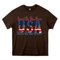Chocolate Brown land of the free usa Heavy Core Tee - RacoonDesign