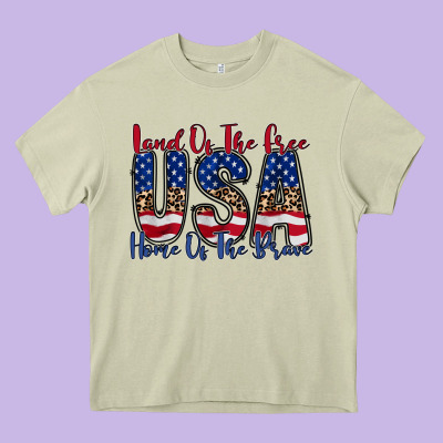 Land Of The Free Usa Heavy Core Tee Designed By Racoondesign