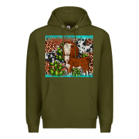 Army Green hereford cactus tumbler Premium Hoodie - JahusDesignShop