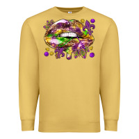 Antique Gold Mardi Gras lips Premium Sweatshirt - HowdyJamesFarm