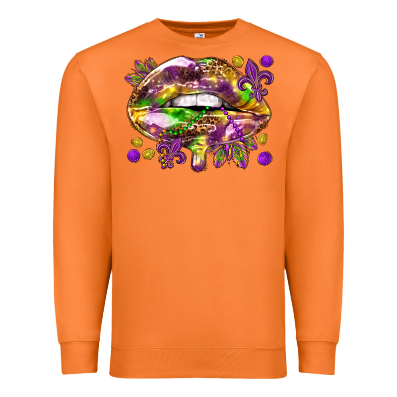 Mardi Gras Lips Premium Sweatshirt by HowdyJamesFarm | Teevron