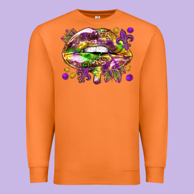 Mardi Gras Lips Premium Sweatshirt Designed By Howdyjamesfarm