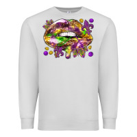 Dove Grey Mardi Gras lips Premium Sweatshirt - HowdyJamesFarm