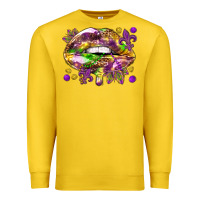Lemon Mardi Gras lips Premium Sweatshirt - HowdyJamesFarm