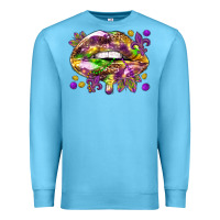 Ocean Blue Mardi Gras lips Premium Sweatshirt - HowdyJamesFarm