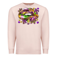 Pale Pink Mardi Gras lips Premium Sweatshirt - HowdyJamesFarm