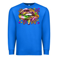 True Royal Mardi Gras lips Premium Sweatshirt - HowdyJamesFarm